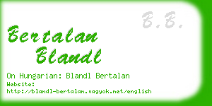 bertalan blandl business card